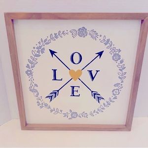 Rose & Remington “LOVE” SIGN 14x14 BLACK AND YELLOW